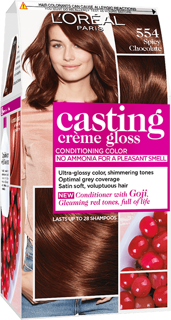 haircolor 554 spicy chocolate casting creme gloss packshot